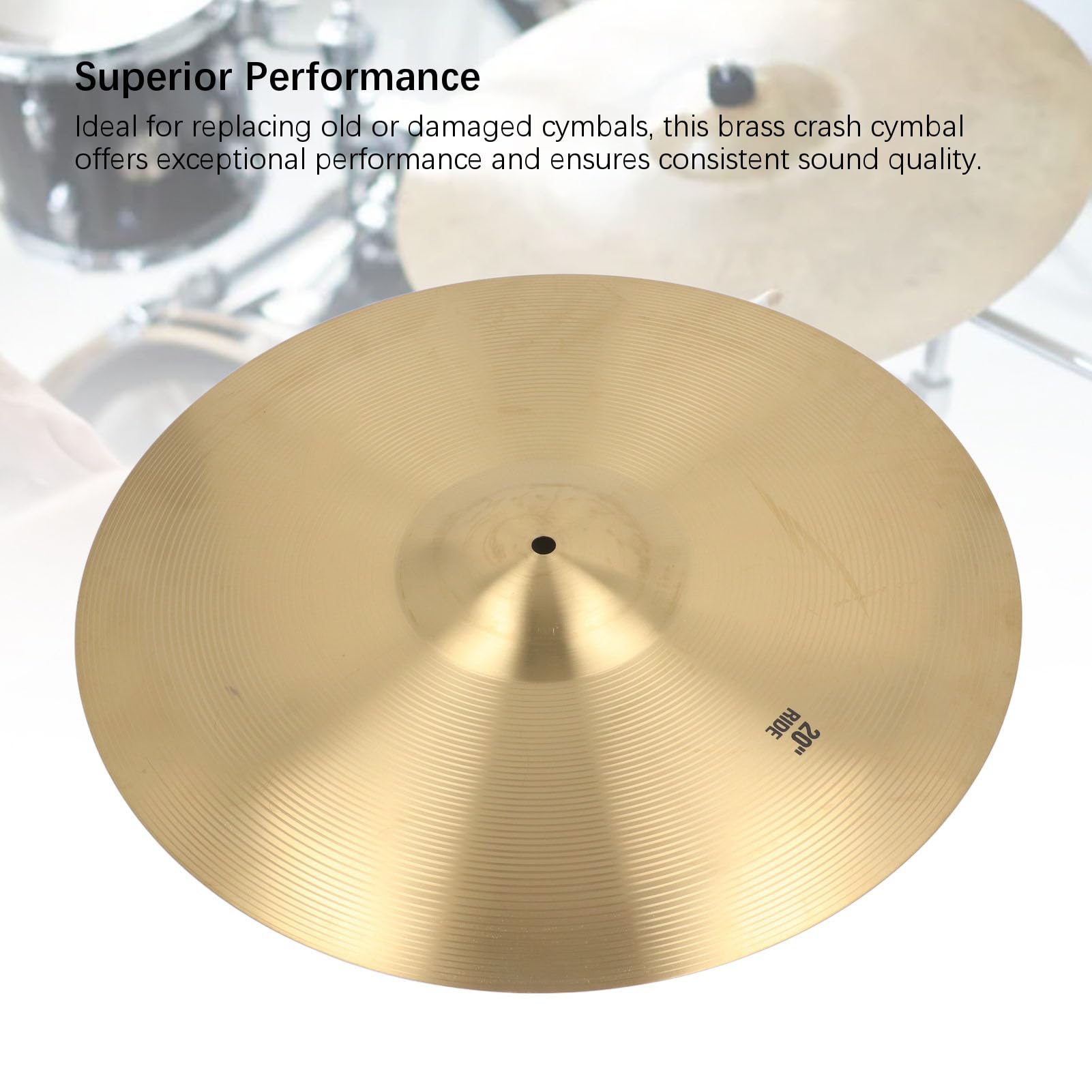 Cymber Jazz Tamburo di Cymbal Crastrello Sano di Craspelli per gli Appassionati di Musica Professionale per Eventi su Larga Scala Studenti e Adulti (20 pollici)