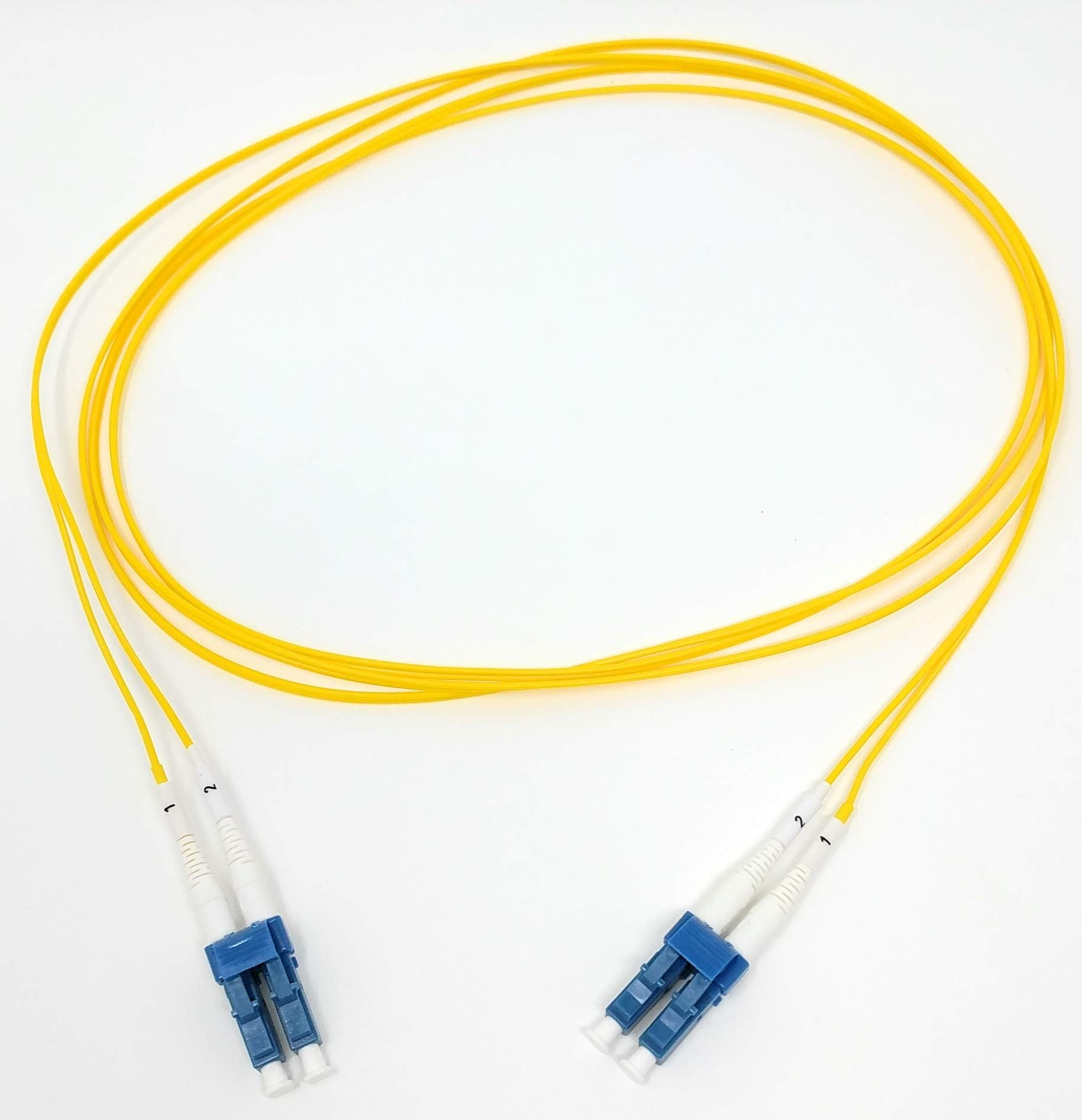 2 Meter Singlemode Duplex 1.2mm Ultra High Density Fiber Optic Cable (9/125) - LC to LC - Yellow