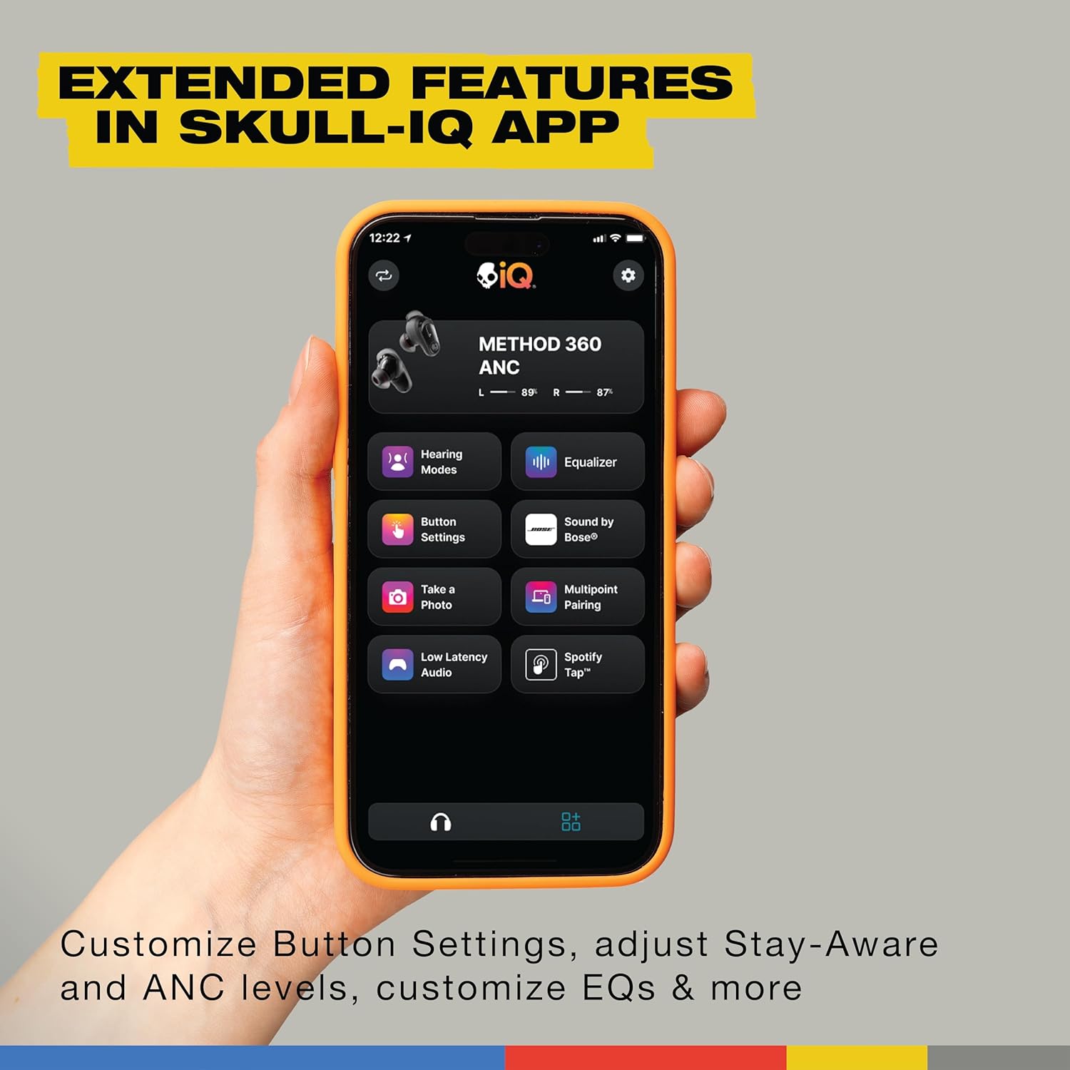 Skullcandy Method 360 ANC Wireless Earbuds, Sound by Bose, Bluetooth Headphones, Premium Noise Cancelling, Up to 40 Hrs Battery, Sweat and Water Resistant, Microphone for iPhone Android - Plasma - Image 7