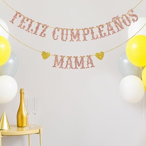 Miniatura 7 de Cartel de Feliz Cumpleaños con texto en inglés «Mama » / Cartel español «Happy Birthday» / Fiesta mexicana temática de cumpleaños para mamá,