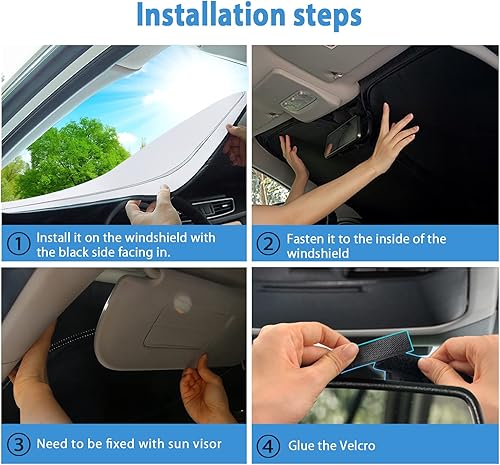 Vista 12 de LUWU - Parasol para parabrisas de camioneta Hyundai Santa Cruz 2023, accesorios para Hyundai Santa Cruz 2023 2022 2023 Santa Cruz parasoles