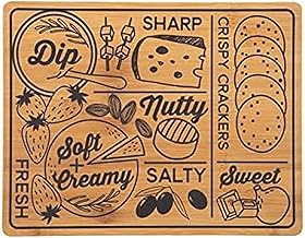 Farberware Charcuterie Board with Recessed Handles, Reversible Kitchen Cutting Board for Entertaining and Meal Prep, Decorative Wood Cheese Board, 11-inch x 14-Inch, Bamboo