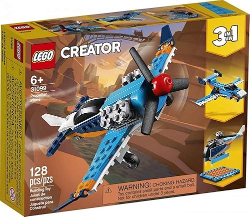 LEGO Creator 3 en 1 Propeller Plane 31099 Kit de construcción de juguete volador (128 piezas)