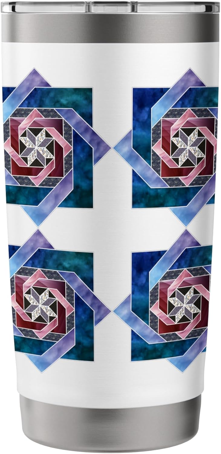 Labyrinth Quilt Pattern Quilting Stainless Steel Insulated Tumbler