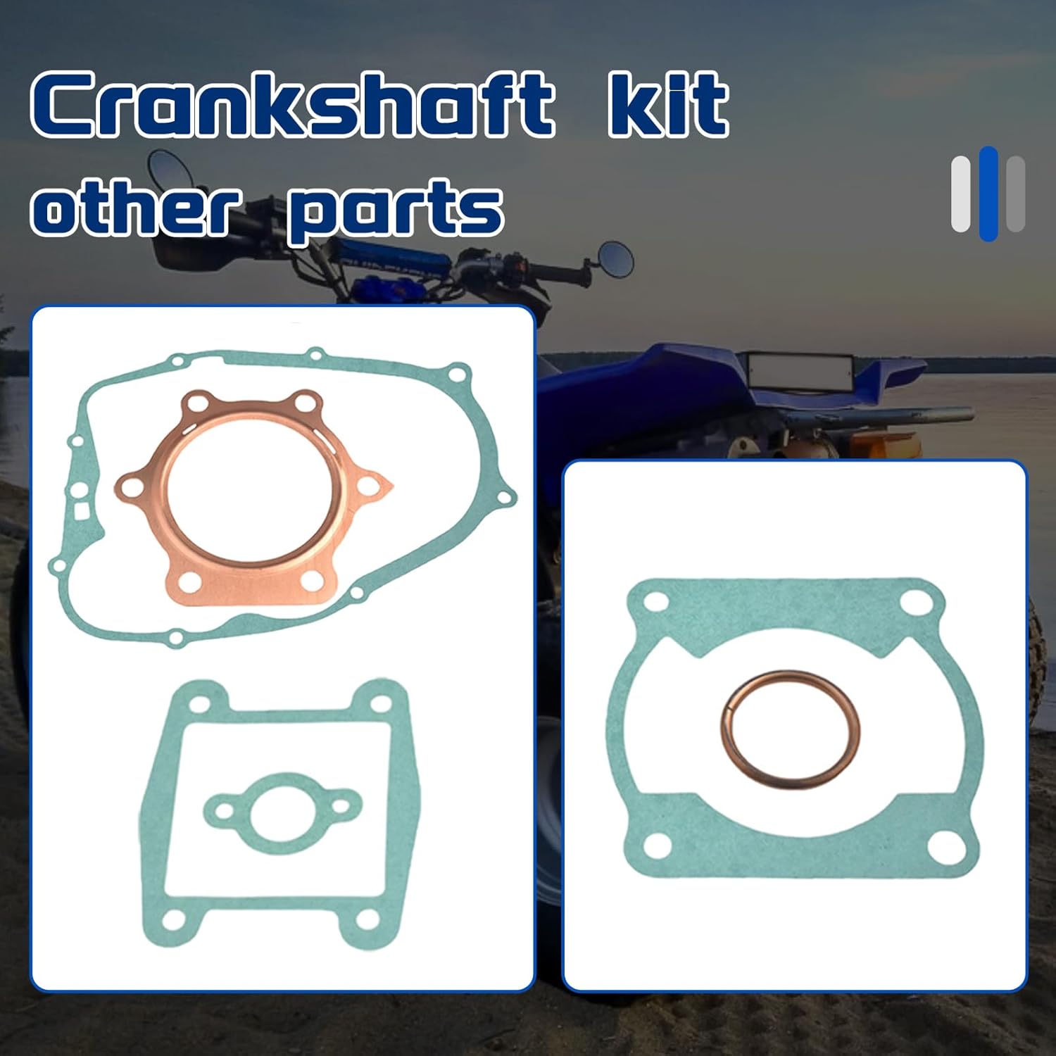 Crankshaft W/Piston Gasket Kit fit for Yamaha Blaster 200 YFS200 1988-2006 Rep 37F-11400-00-00 93306-30556-00 2XJ-11631-01-97