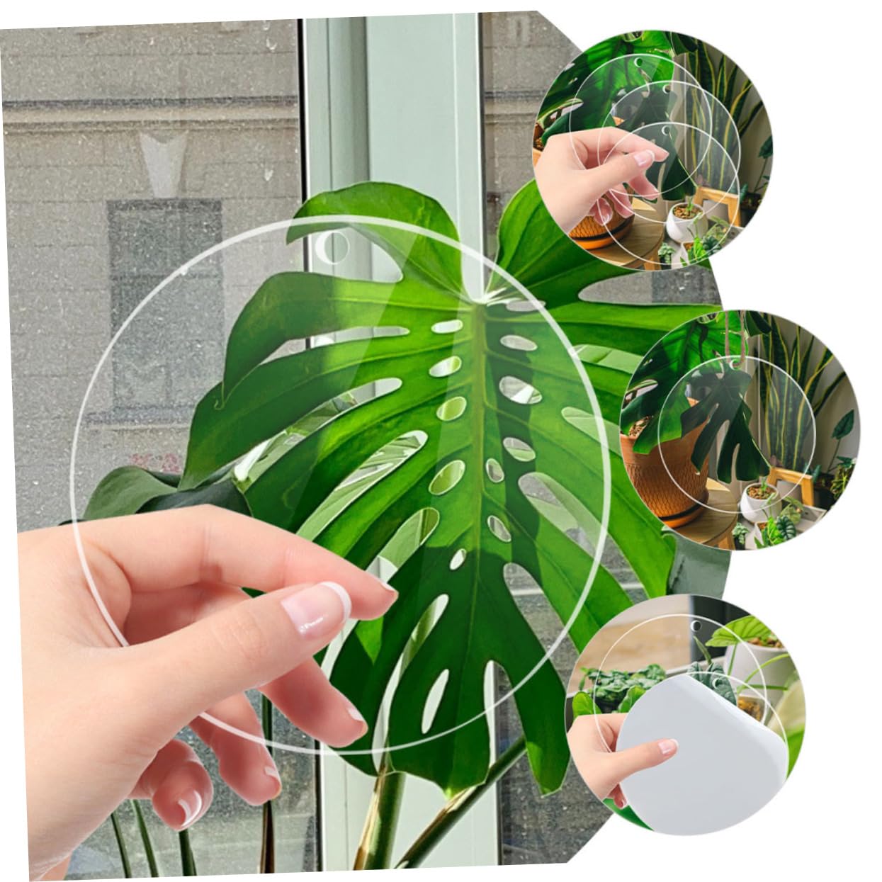 Gadpiparty 8pcs Clear Round Acrylic Discs with Holes Thick Transparent Blanks for DIY Craft Projects Painting and Decorations for Handmade Art and Present Creation