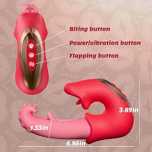 Miniatura 6 de Vibrador para mujer, vibrador 3 en 1 para punto G con 10 modos de vibración, aleteo y sujeción, vibrador de lengua para adultos, juguetes
