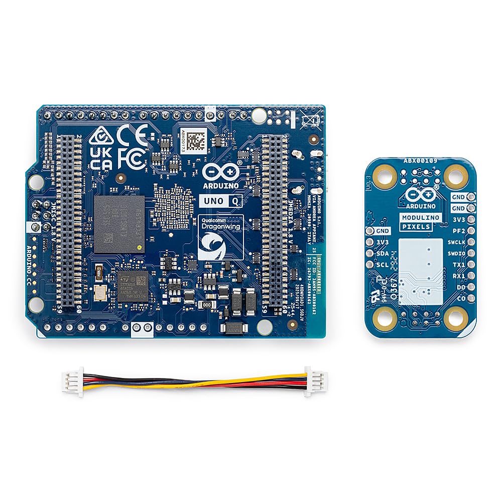 Arduino® UNO™ Q 4GB Modulino® Pixels Bundle: Feedback Visivo ad Alta Densità e Display RGB