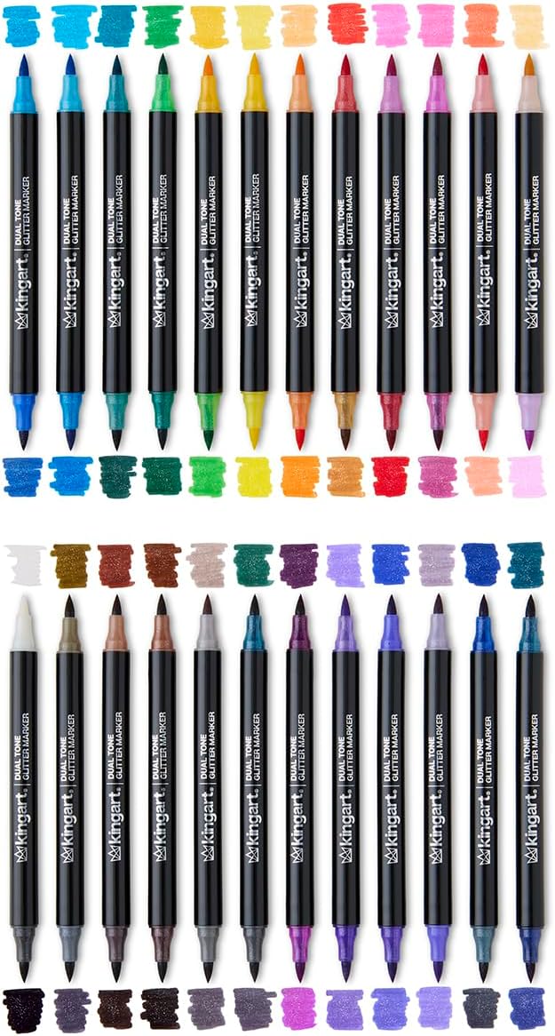 KINGART 48-Piece Acrylic Paint Marker Set – 2mm Bullet Tip – Vibrant Water-Based Multi-Surface Art Pens for Rock, Glass, Wood, & Canvas – 48 Unique Colors with Portable Storage Case Included