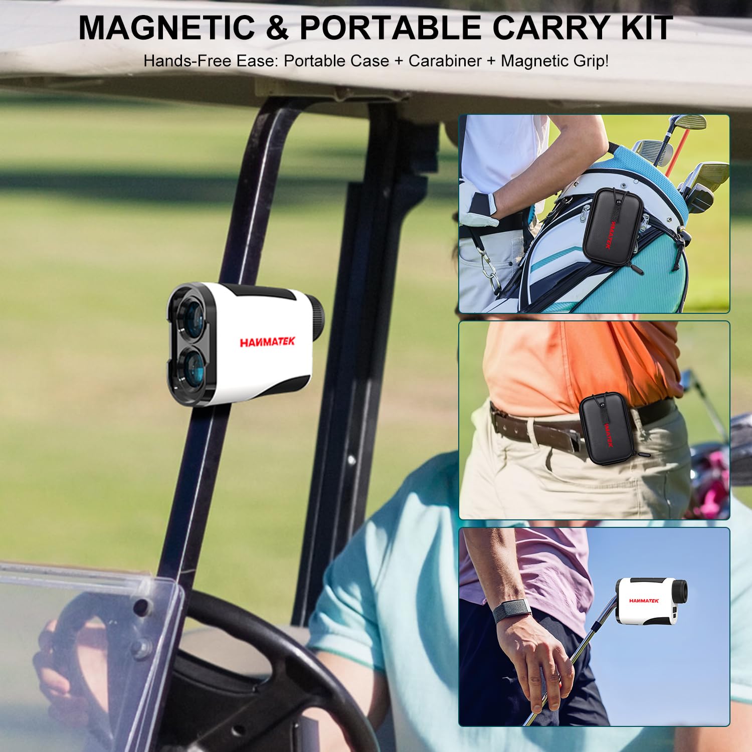 HANMATEK GR1200 Golf-Entfernungsmesser mit Neigungsmessung,Flaggen-Lock-Funktion und Vibrationsalarm,6,5-fache Vergrößerung,Reichweite 1200 Yards,Wiederaufladbarer Akku für Männer und Frauen
