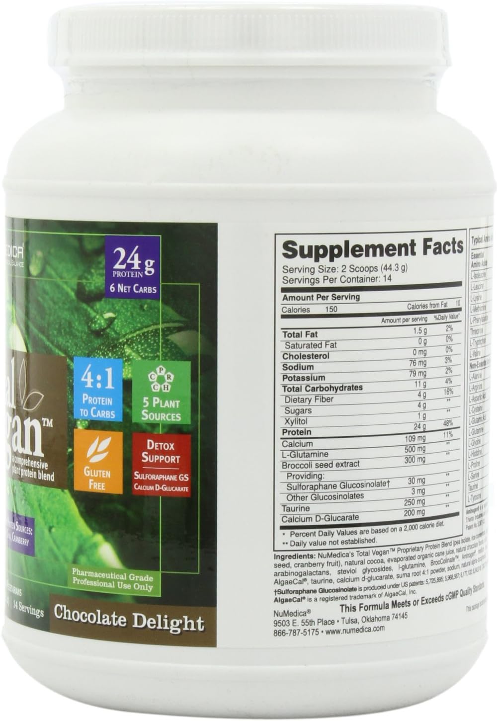NuMedica - Total Vegan Chocolate Delight 21.86 Ounce - 14 Servings