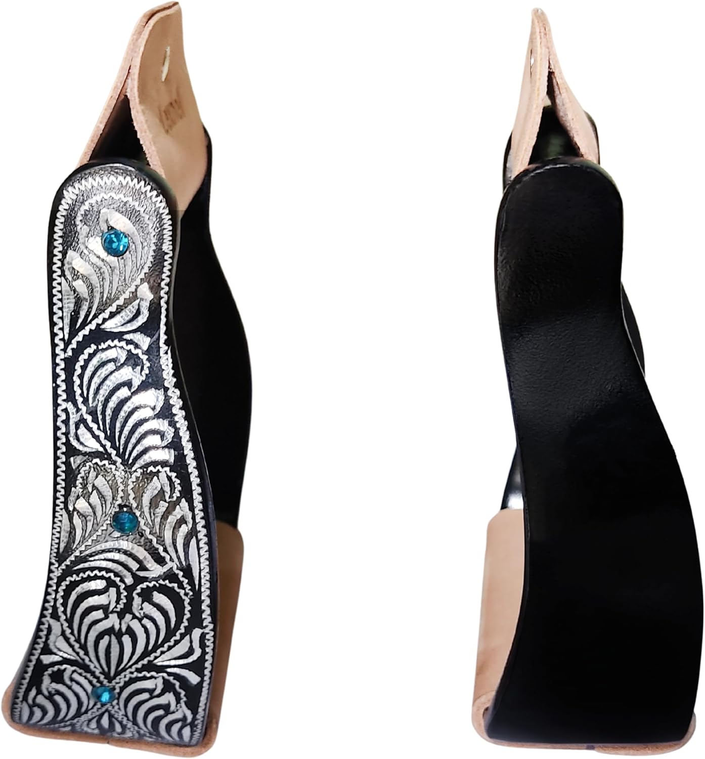 Engraved Western Show Stirrups - Aluminum Horse Riding Stirrups for Saddle & Equestrian Tack