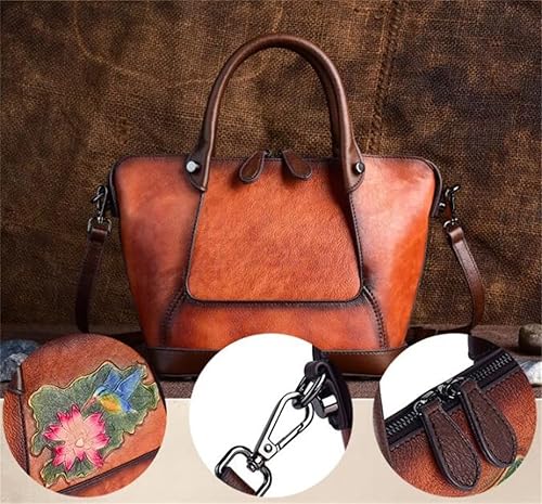 Miniatura 7 de Bolso de mano para mujer, bolso de hombro de gran capacidad con relieve vintage floral vintage