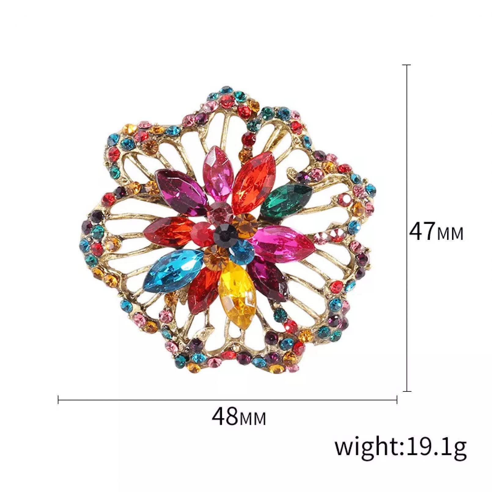 BAJIE-Brosche Kreative Hohle Strass-Blumen-Brosche Temperament-Mantel-Brosche-Zubehör