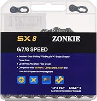 ZONKIE Kerékpárlánc 6/7/8 sebességes 116 láncszemmel Shimano SRAM KMC kompatibilis 6