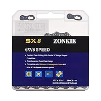 Vista 6 de Zonkie - Cadena de bicicleta de 6/7/8 velocidades de 1/2 x 3/32 pulgadas, 116 eslabones
