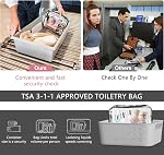 4 Pcs Clear Travel Toiletry Bag, TSA Approved Liquids Bag Waterproof Toiletries Travel Essentials Organizer, Transparent Cosmetic Bag for Women