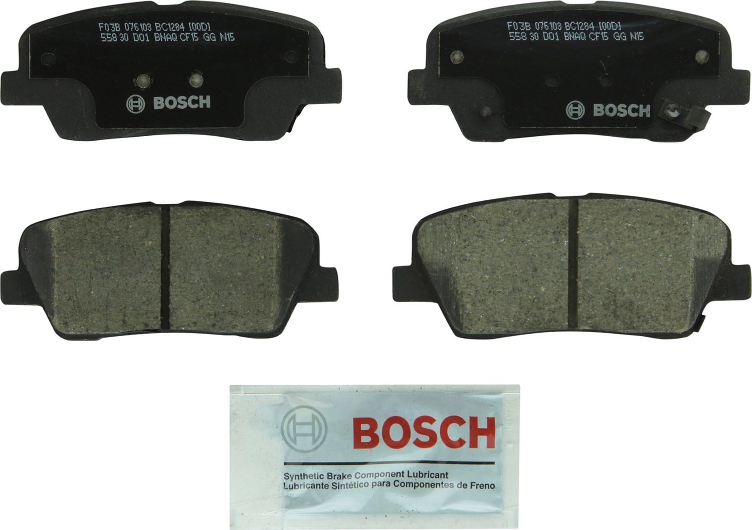 Bosch Automotive BC1284 QuietCast Premium Ceramic Disc Brake Pad Set - Compatible with Select Genesis G80; Hyundai Entourage, Equus, Genesis, Genesis Coupe; Kia Borrego, K900, Sedona; REAR