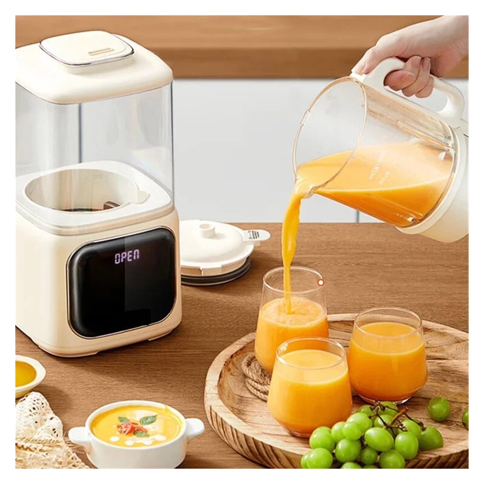 Blender Kieliszkowy Z Dźwiękiem I Światłem, 1 L, Inteligentny, Domowy, Automatyczny, Do Gotowania Podgrzewania, Idealny Kuchni Pieczenie Bez WysiłKu