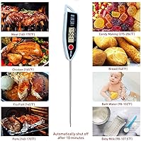 Vista 9 de Termómetro digital para carne y alimentos para caramelos, velas, leche, barbacoa, cocina, barbacoa, sonda, termómetro de lectura instantánea