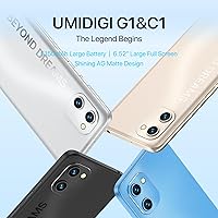 Vista 2 de UMIDIGI Teléfono celular G1 Dual Sim 4G LTE Global Desbloqueado Teléfono, Unisoc T610 hasta 1.8GHz, 2+32GB 256G Expandible, 6.52" HD+, 5150mAh