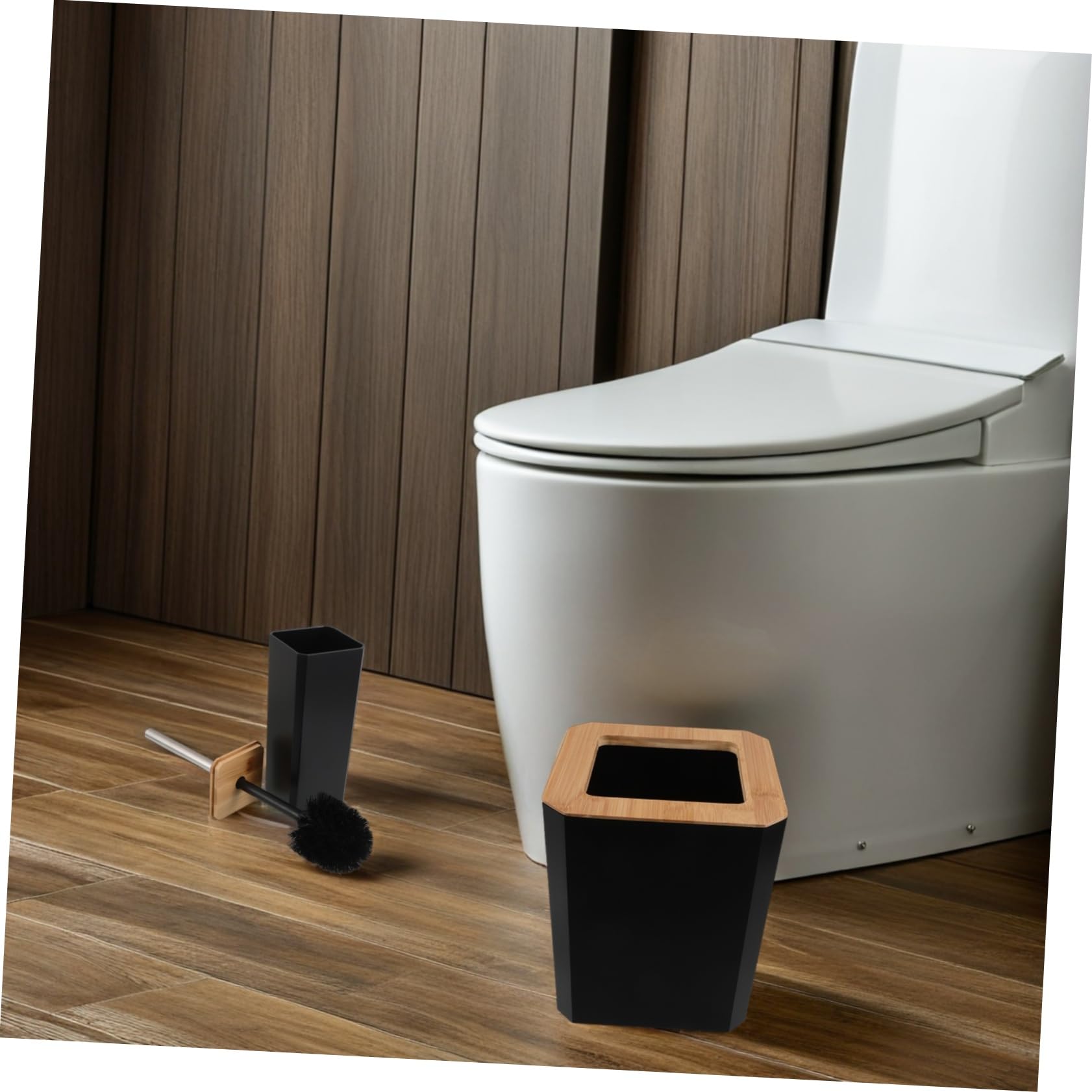 Baño de Bambú Set de Baño Incluye Vaso para Cepillo de Dientes Dispensador de Jabón Líquido de Casa o Hotel Juego Accesorios