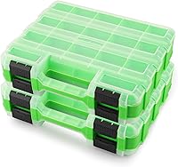 SWANLAKETOOLS 2-Pack 34-Compartment Small Parts Organizer with 24 Removable Dividers - Storage for Screws, Bolts, Nuts, Jewelry, Fishing Gear