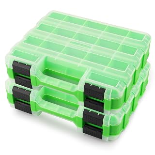 Small Parts Tool Box Organizer, 2-Packs Double-sided 34-Compartment Storage Tool with Removable Dividers, Plastic Storage for Hardware, Screws, Bolts, Nails, Nuts, Jewelry and Fishing Accessories - Amazon product rated Grade A