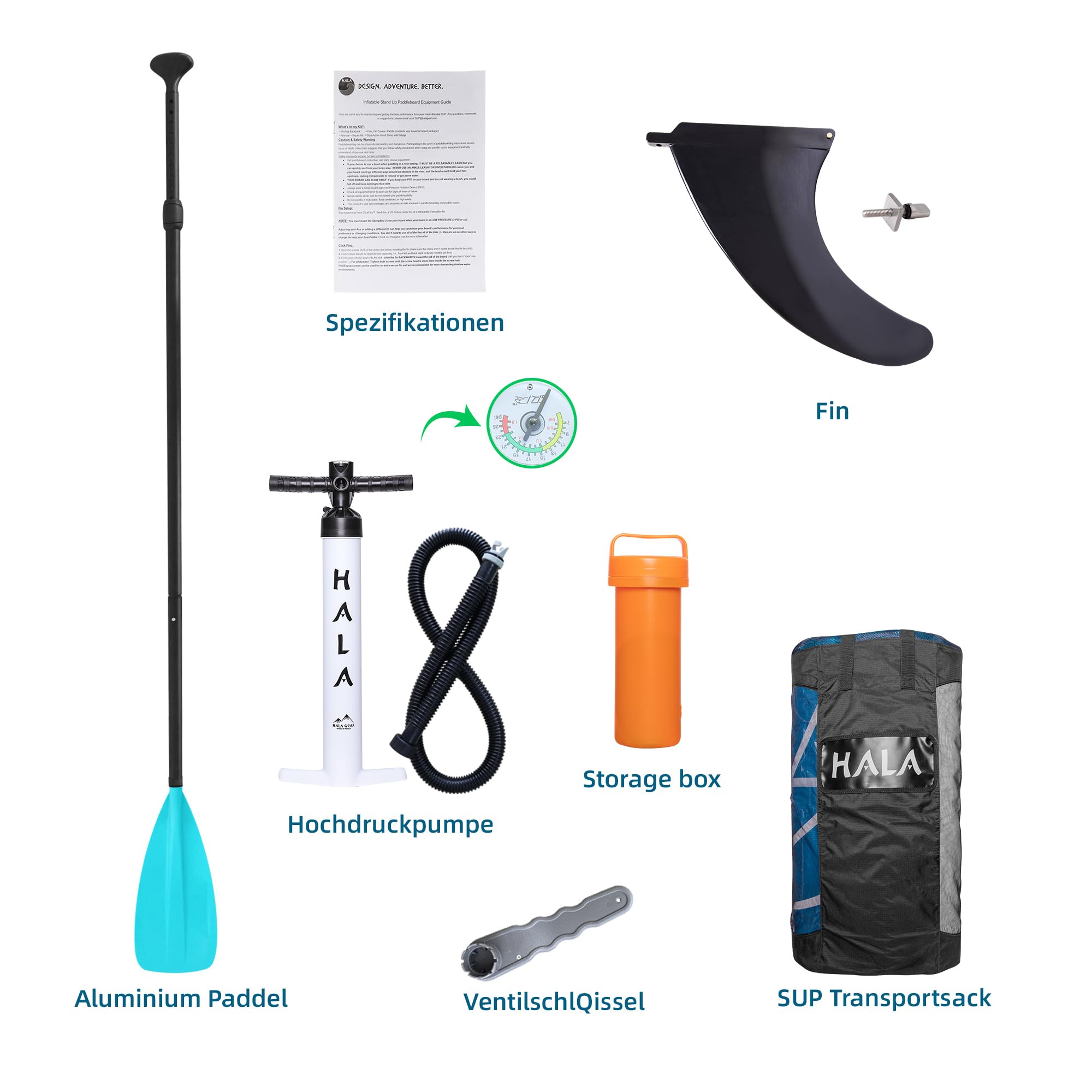 Hala 10.10' Sup Gonfiabile Tavola con Sistema US FIN PRO, Design Tail Kicker
