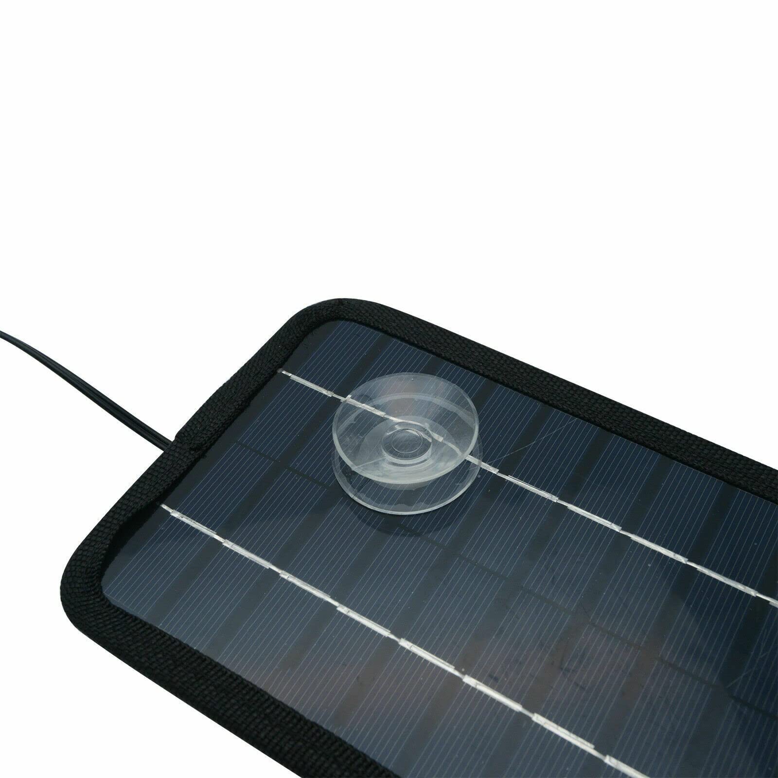 Baceyong Alimentatore di ricarica a batteria da 12-24 V 5 W per auto, barca, yacht, presa accendisigari, pannello solare con clip per batteria