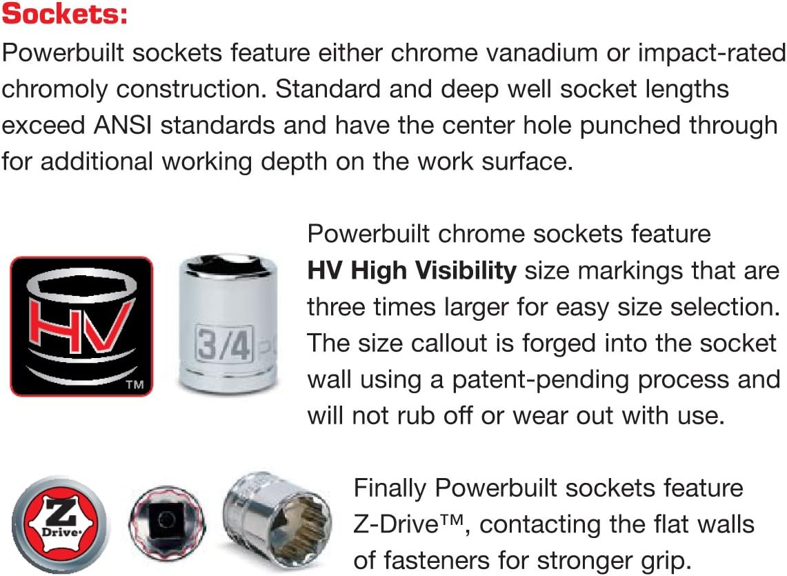 Blасk Frіdау 🔥 Powerbuilt 641709 1/2 Drive 12 Pt. SAE Socket Set, 16 Pieces