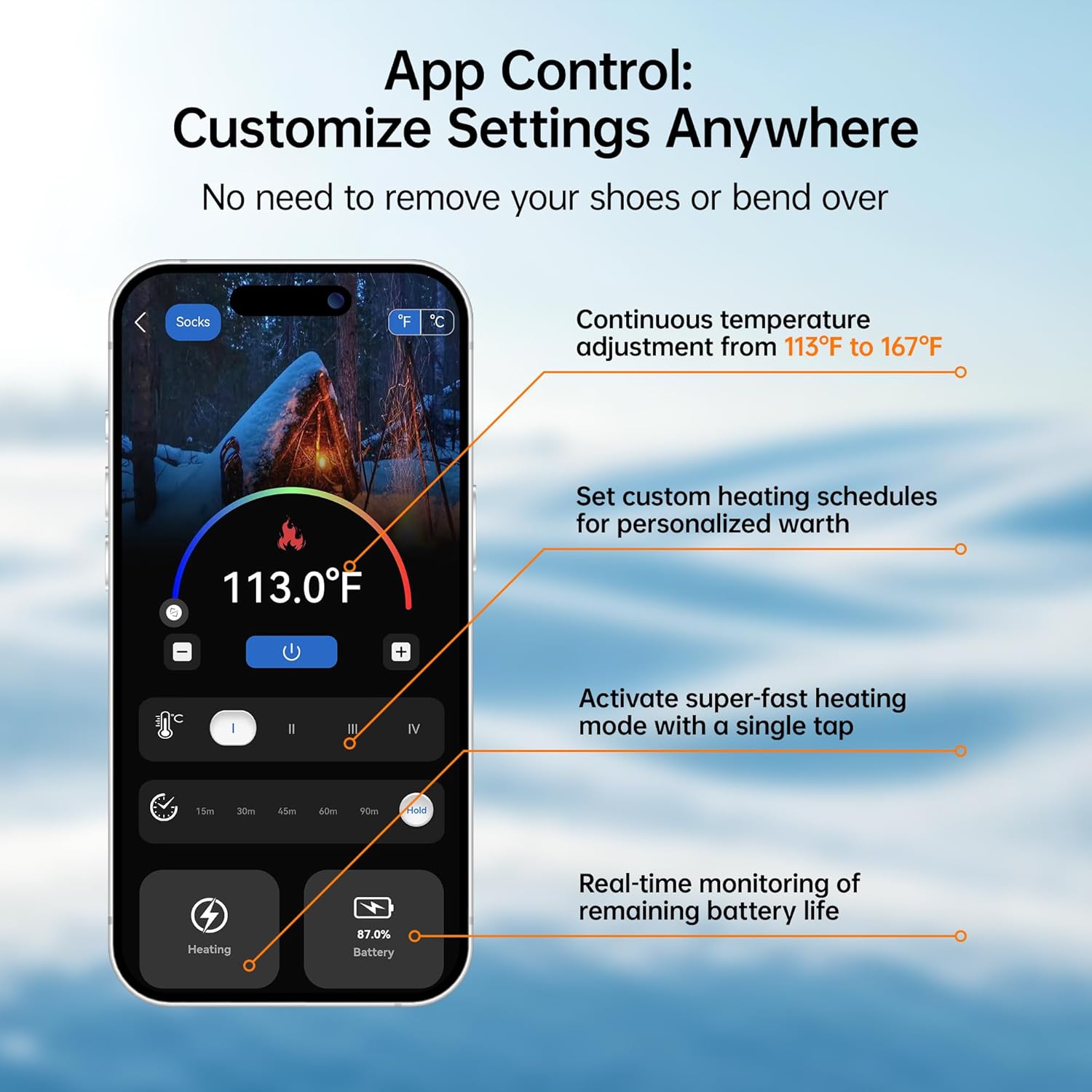 Heated Gloves & APP Controlled Heated Socks for Men Women