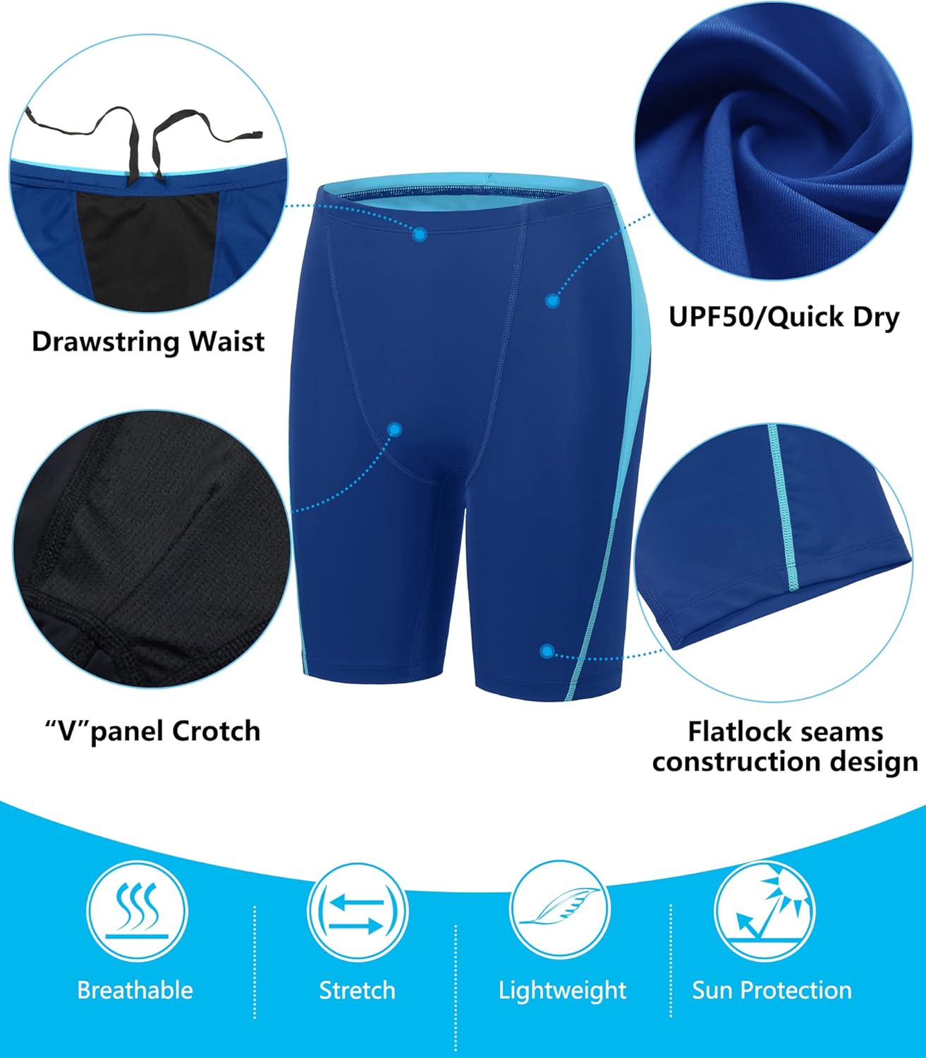 Boys Swim Jammers - Youth Competitive Swim Racing Team Swimming Shorts Swimsuit Trunks Bathing Suit Quick Dry UPF 50+ - Image 4