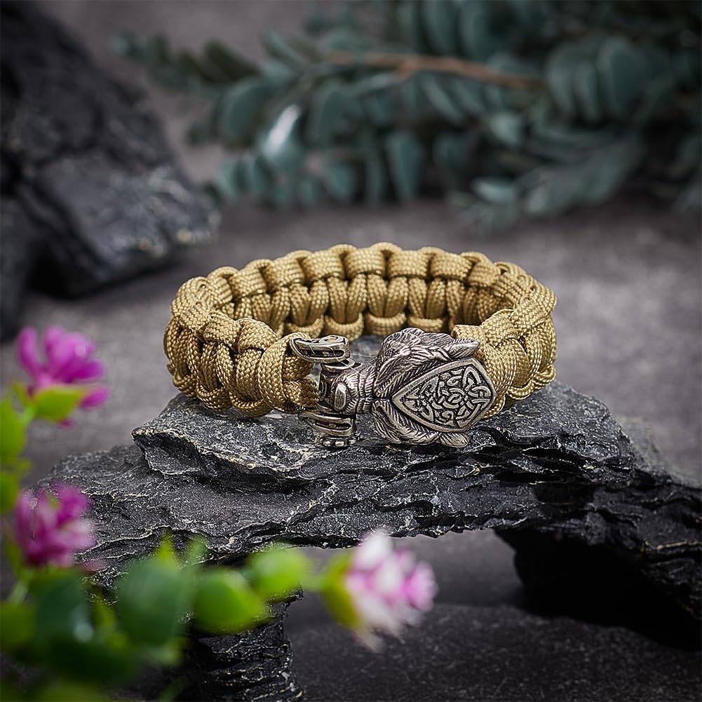NBEADS Brass Paracord Buckles, Brass Buckles Antique Paracord Bracelet Buckle EDC Braided Rope Making Buckles