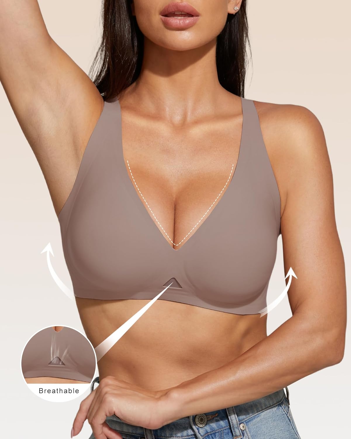 Women Deep V Bra Push Up Wireless Bralettes No Underwire Woman Seamless Bras Bralette Plunge Seamless Brassiere - Image 3