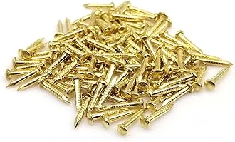 Tiny Wooden Nails for DIY Craft Projects, Antique Drawer Repairing, Mini Boxes Decorative Accessories[Set of 200pcs] (1×8mm/0.31inch, Gold)