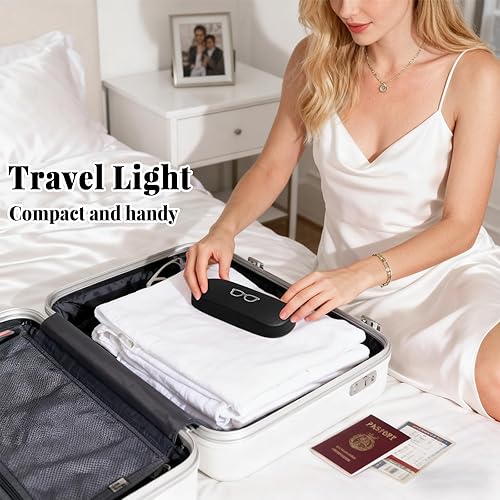 Vista 6 de RayLove Estuche para lentes, paquete de 2 unidades, unisex, funda rígida para lentes, de piel sintética, con accesorios para gafas