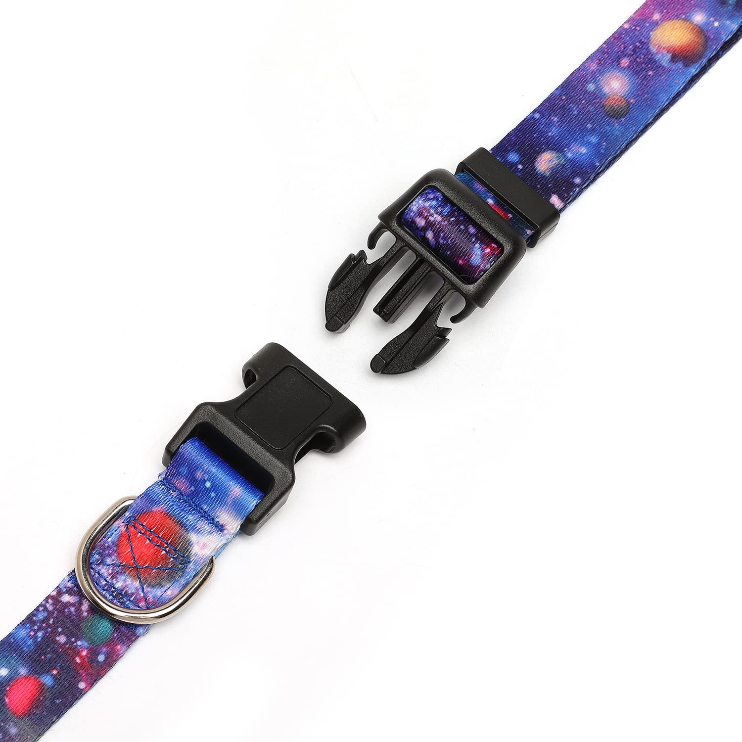 Adjustable Dog Collar with Patterns, Ultra Comfy Soft Nylon Breathable Pet Collar for Small Medium Large Dogs (L, Floral Orange) — view 19