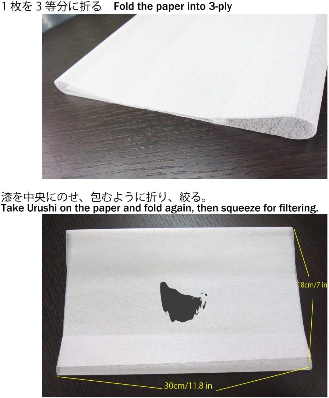 Yoshino Japanese Filter Paper for Urushi Lacquer, 100 Sheets, Made in Japan