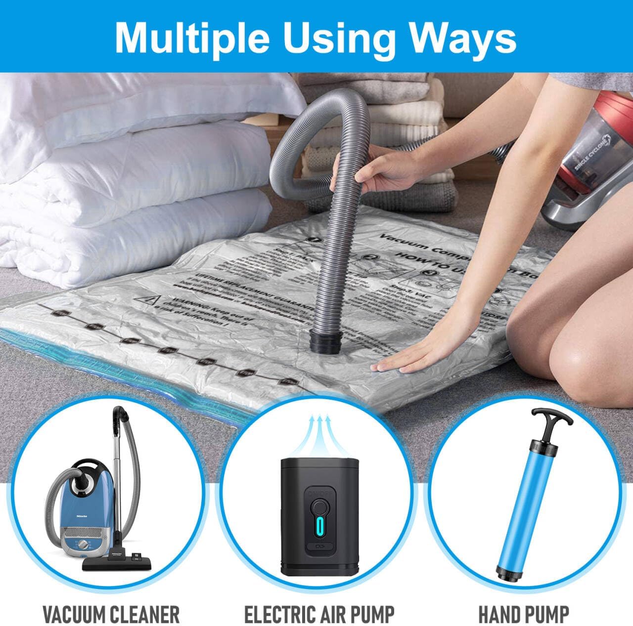 BoxLegend Vacuum Storage Bags with Hand Pump 6 Medium 19.68’’x27.56’’ Thickened Vacuum Seal Bags for Clothing Bed Sheets Pillowcases Compression Space Saving for Luggage, Backpack, Suitcase - Image 8