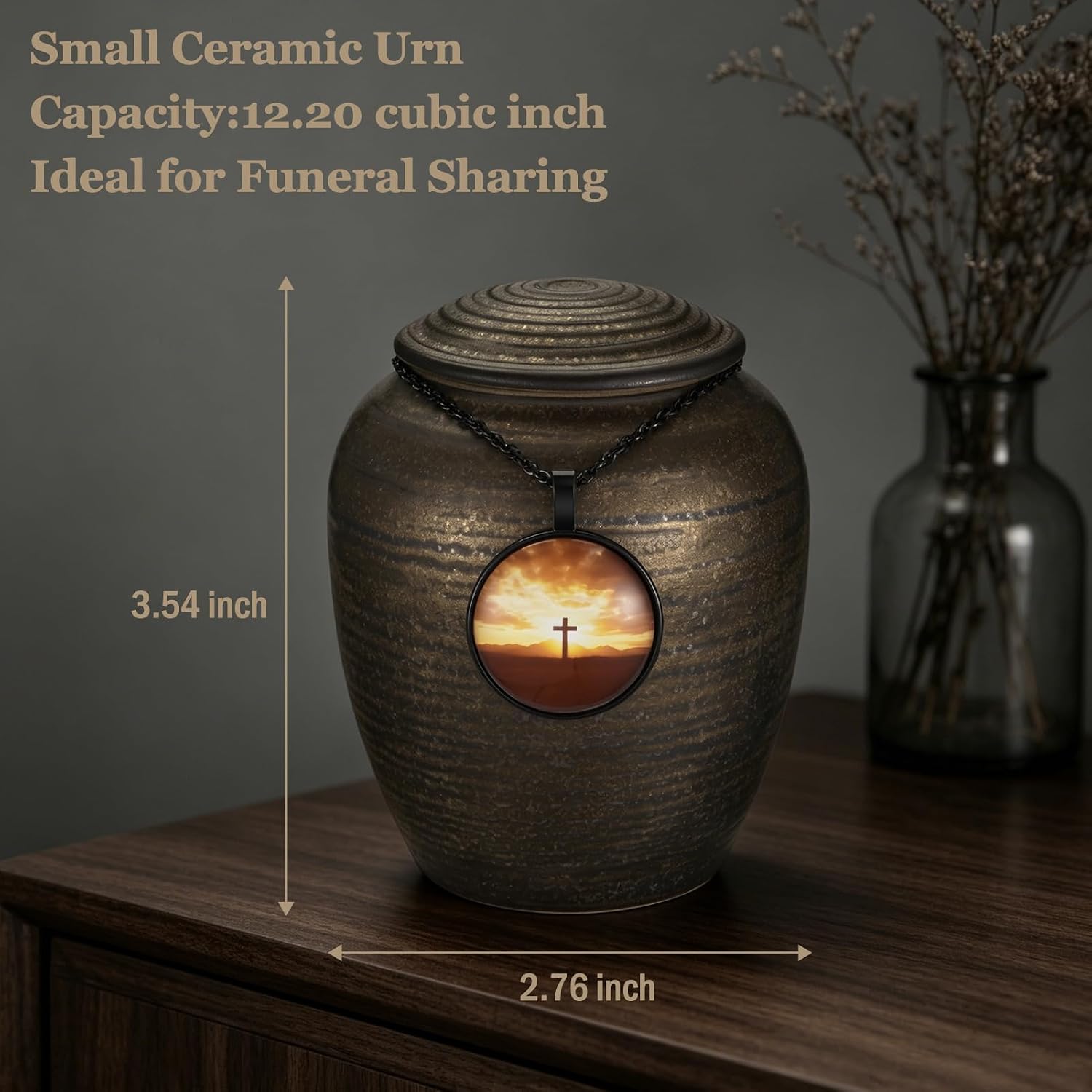 Dletay Small Urns for Human Ashes Gilded Ceramic Cremation Urns for Men Women Funeral Sharing Handcrafted Ashes Keepsake Decorative Memorial Mini Urn for Ashes Pet 3.54Inch