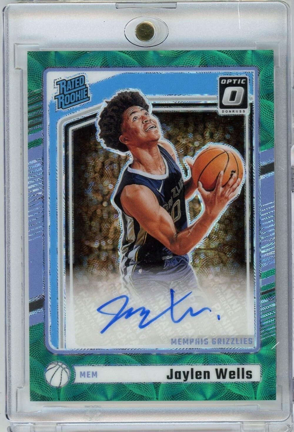 2024 Donruss Optic Jaylen Wells #327/25 Green Scope Auto Rookie RC Basketball Card