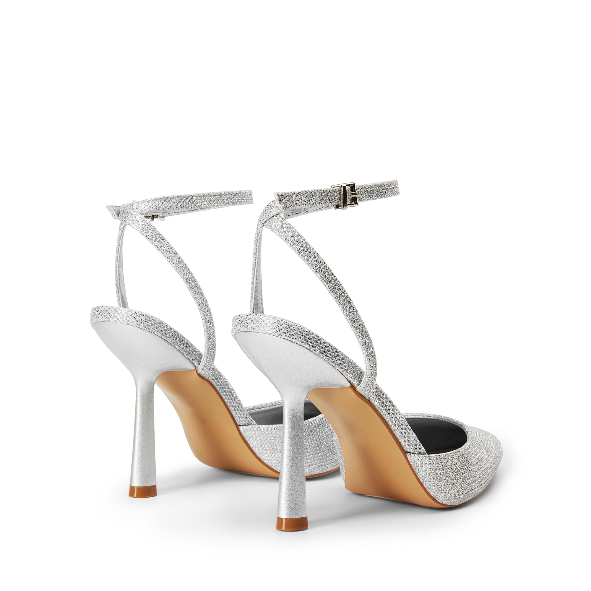 DREAM PAIRS Tacones Altos Punta Cerrada | Correa tobillo envolvente, plantilla suave, tacón 10cm, hebilla ajustable, talla media.