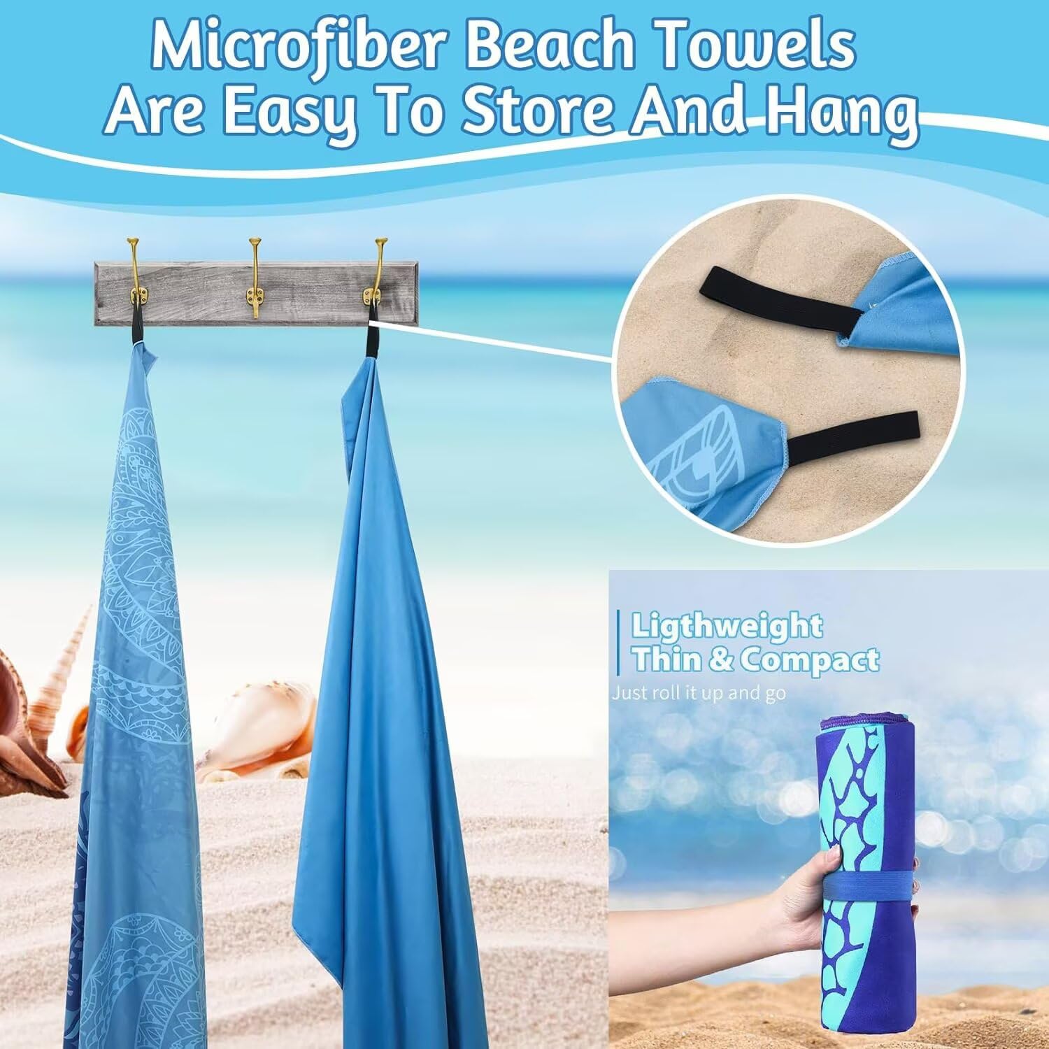 Mikrofaser Strandtuch Handtücher, Strandhandtuch Groß 90x200 cm 2 Set Handtuch Leicht Badetuch, Stranddecke Sandfrei Strandtücher Sommer Strand Zubehör für Reise Picknick Schwimmen Flamingo S-803