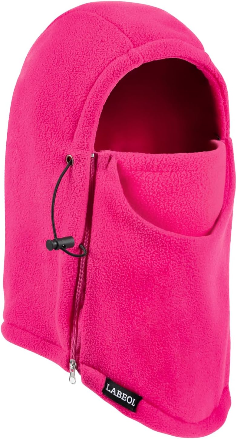 Labeol Kids Balaclava Winter Hat Ski Mask Windproof Thick Warm Fleece Face Cover with Adjustable Zippers for Boys Girls