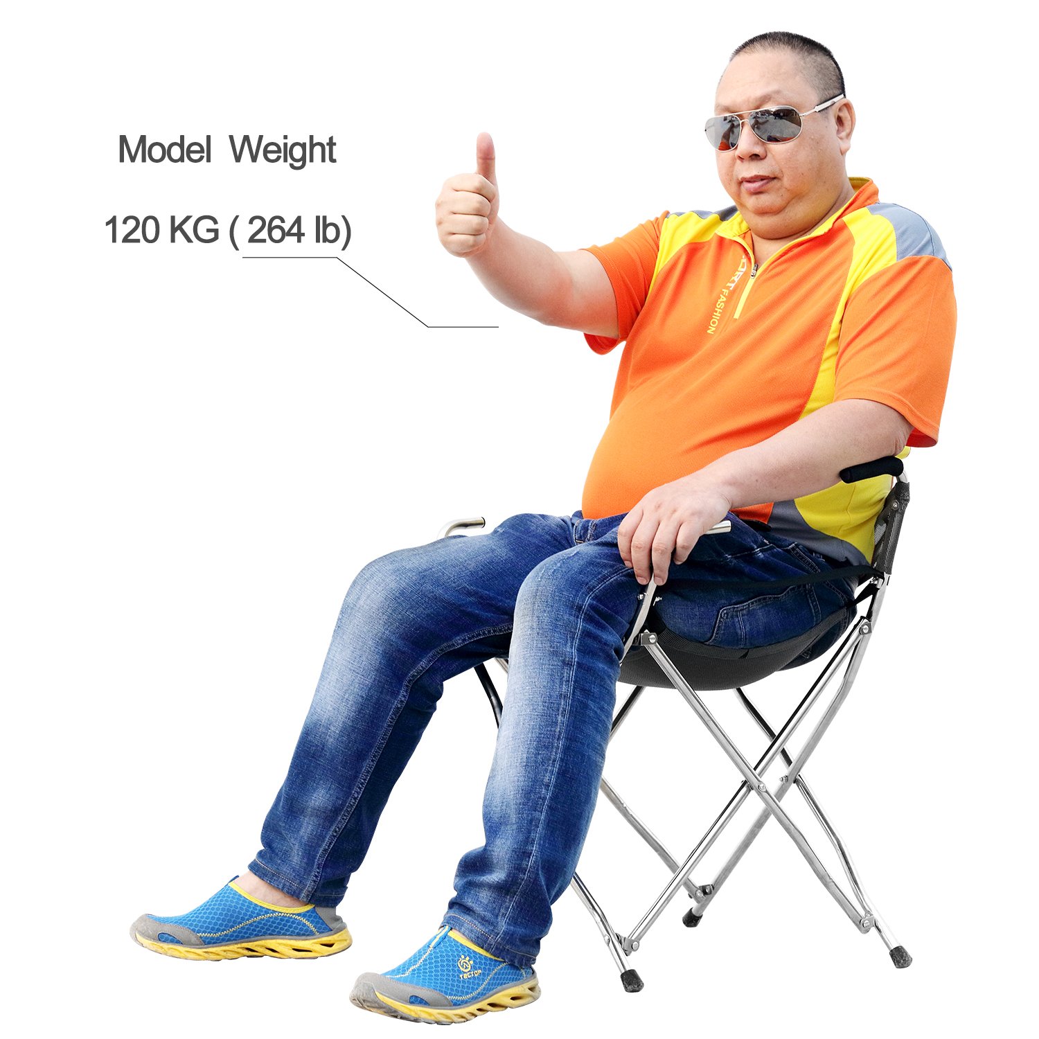 Frehsore Składana laska do chodzenia, dla kobiet/mężczyzn, 136 kg, wytrzymała, ławka, kemping, stołek podróżny, 2 uchwyty z 4 nogami (wersja plus).