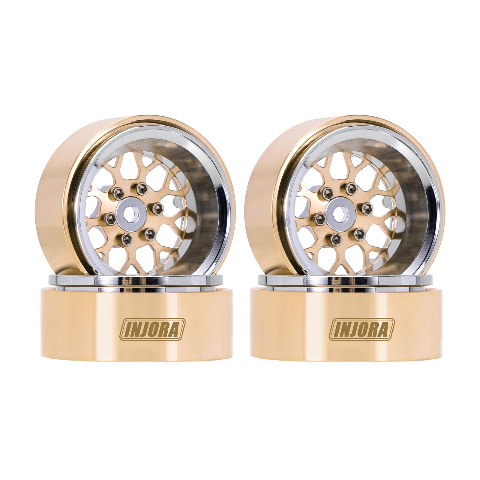 ModuWheel 1.3" Negative Offset Brass & Aluminum Beadlock Wheels for 1/18 1/24 RC Upgrade