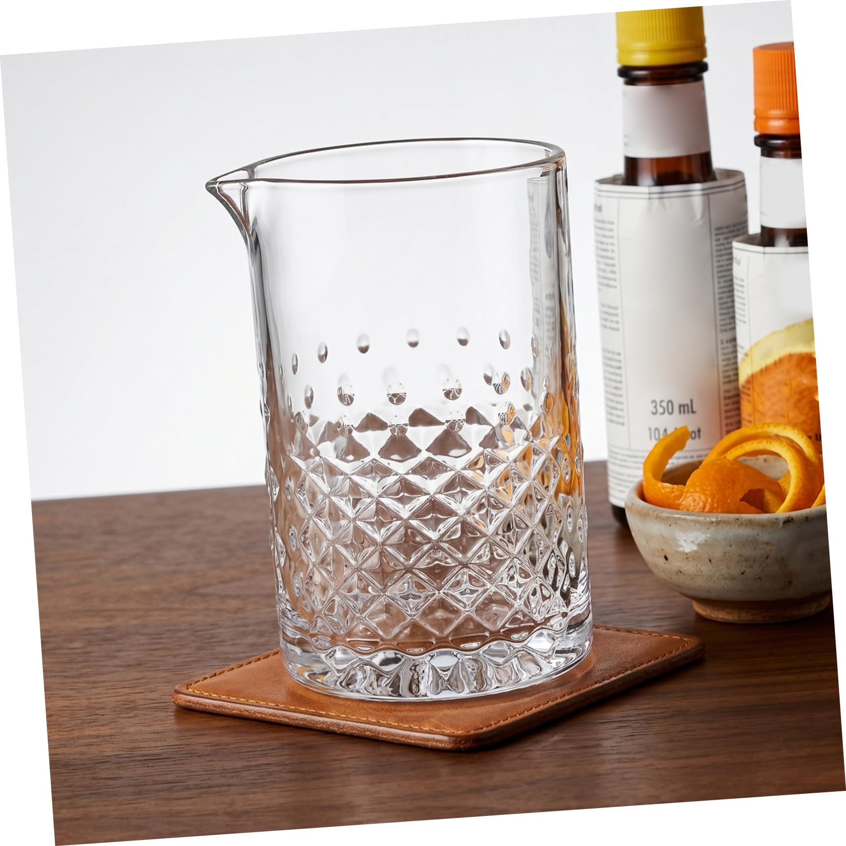 Jarra Mezcladora de Cócteles de Cristal 700 Ml Diseño Estrellado, Vaso Agitador para Bar y Coctelería, Fondo Grueso Antideslizante para Uso en Hogar y Entretenimiento