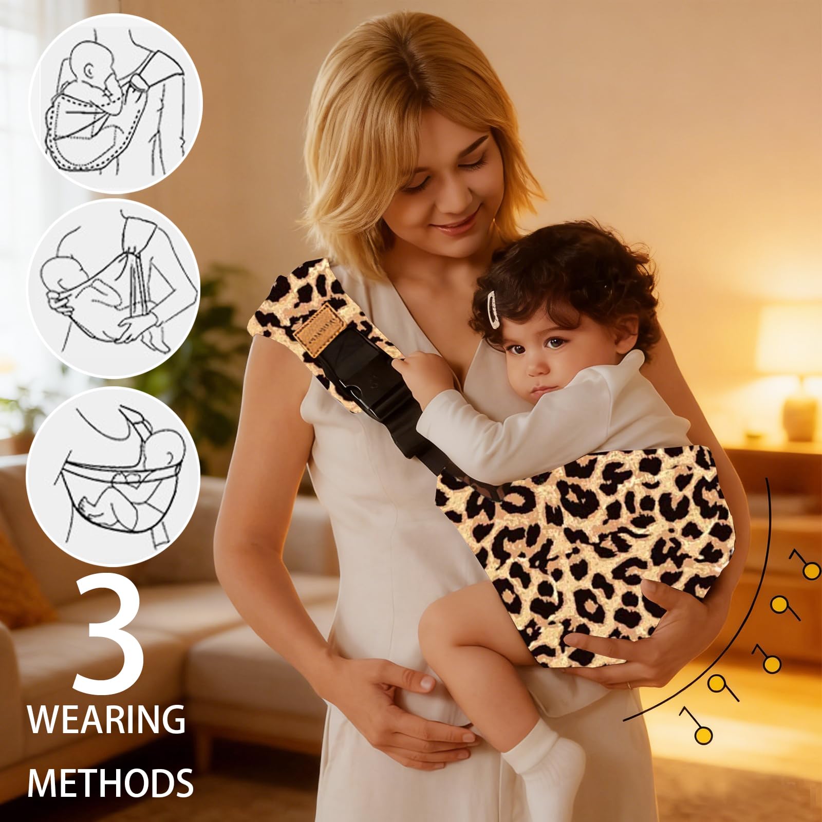 LUKIUP Portabebés para recién nacidos, ajustable en la cadera, lateral, portabebés ergonómico, para recién nacidos, niños pequeños de hasta 20 kg (D)