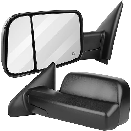 Tow Mirrors Fit for 2002-2008 for Dodge for Ram 1500 2500 Truck for Dodge for Ram 3500 Truck Towing Mirrors with Left Right Side Power Heated